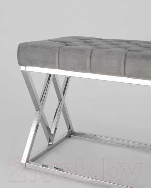 Изображение товара Банкетка Stool Group Инсигния / BENCH-011-GR (вельвет серый/сталь серебристый)