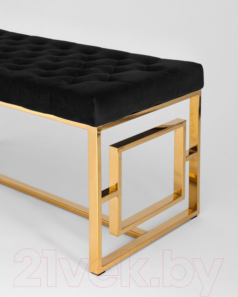 Изображение товара Банкетка Stool Group Бруклин / BENCH-012-TG (вельвет черный/сталь золото)