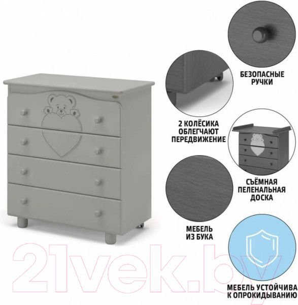 Изображение товара Комод пеленальный Nuovita Fortuna (муссон)