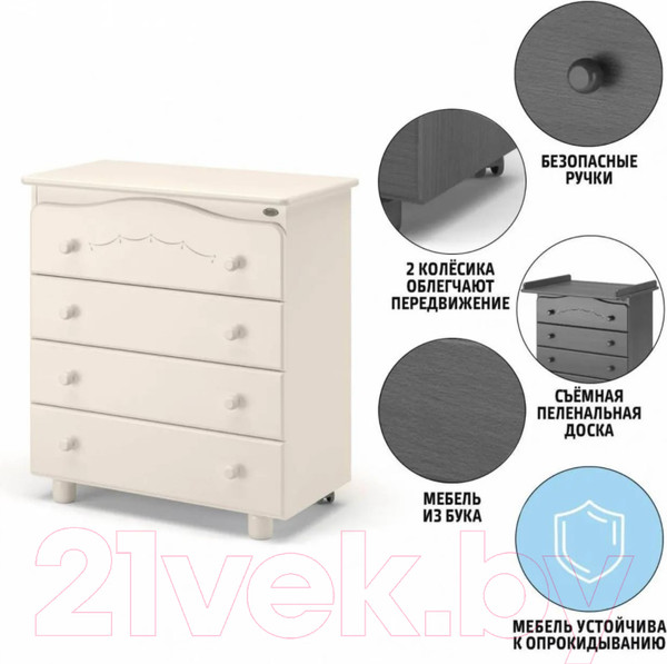 Изображение товара Комод пеленальный Nuovita Perla (ваниль)