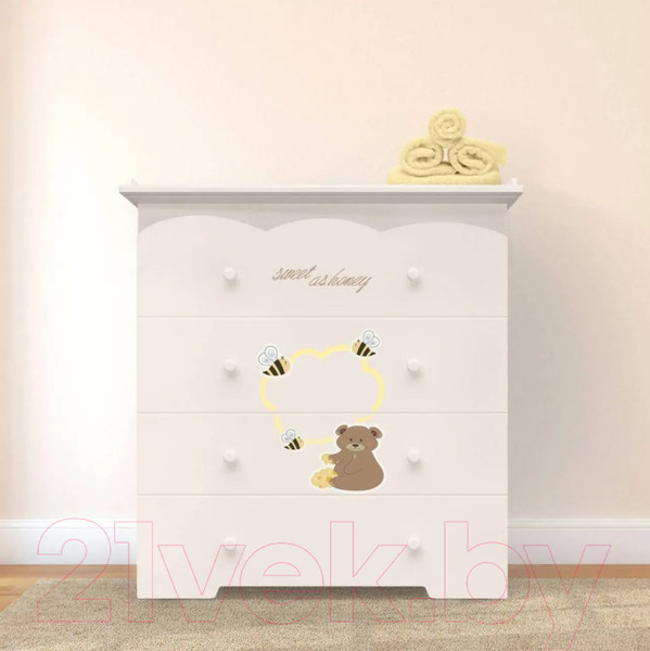 Изображение товара Комод пеленальный Nuovita Stanzione Honey Bear (ваниль)
