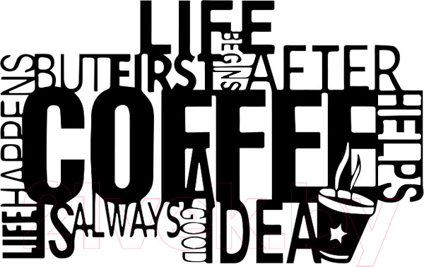 Изображение товара Декор настенный Arthata Любителю кофе 60x40-B / 052-1 (черный)