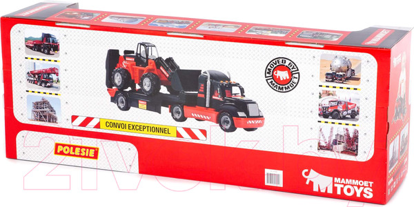 Изображение товара Набор игрушечной техники Полесье Mammoet Трейлер с трактором-погрузчиком / 57006