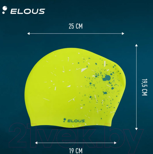 Изображение товара Шапочка для плавания Elous EL006 (брызги/зеленый)