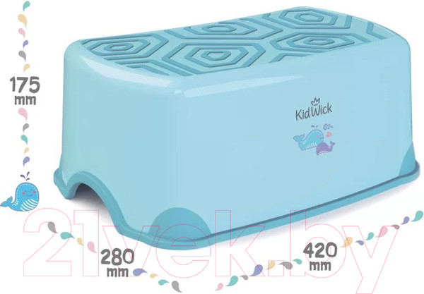 Изображение товара Табурет-подставка Kidwick Черепаха / KW190200 (голубой/темно-голубой)