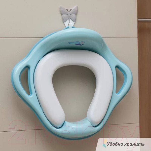 Изображение товара Детская накладка на унитаз Kidwick Шарк / KW130200 (голубой/темно-голубой/белый)