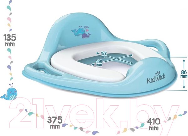 Изображение товара Детская накладка на унитаз Kidwick Шарк / KW130200 (голубой/темно-голубой/белый)