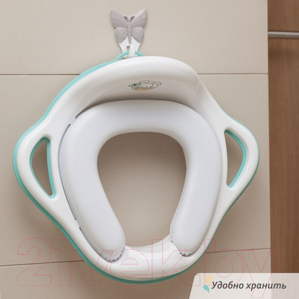 Изображение товара Детская накладка на унитаз Kidwick Шарк / KW130100 (белый/бирюзовый)