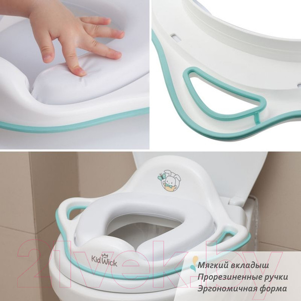 Изображение товара Детская накладка на унитаз Kidwick Шарк / KW130100 (белый/бирюзовый)