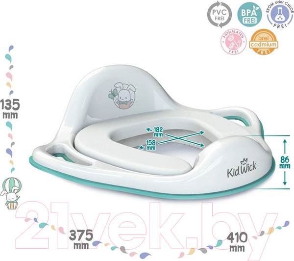 Изображение товара Детская накладка на унитаз Kidwick Шарк / KW130100 (белый/бирюзовый)