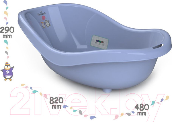 Изображение товара Ванночка детская Kidwick Дони / KW210506 (с термометром, фиолетовый)