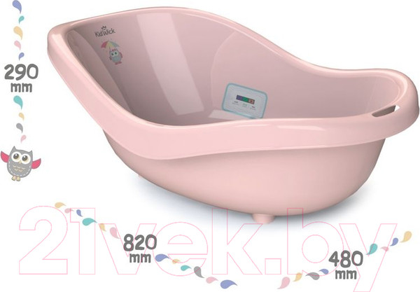 Изображение товара Ванночка детская Kidwick Дони / KW210306 (с термометром, розовый)