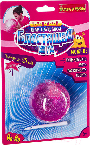 Изображение товара Сквиш Bondibon Чудики. Шар надувной. Блестящая игра / ВВ2491