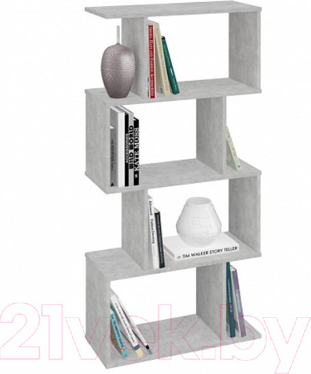 Изображение товара Стеллаж Polini Kids Home Smart Фигурный 4 секции / 0002273.75 (бетон)