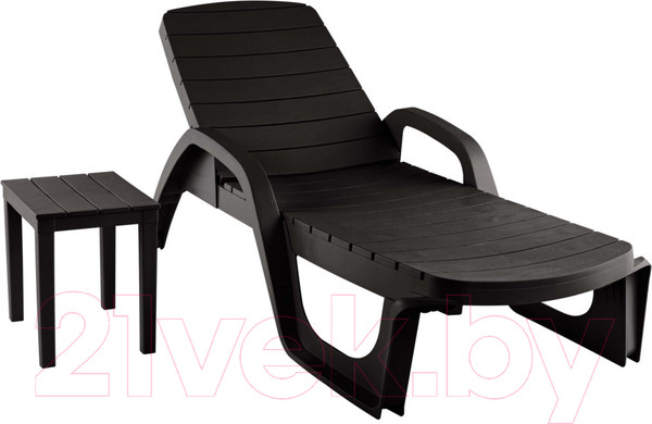 Изображение товара Шезлонг Ellastik Plast Прованс 190x70x32 (шоколадный)