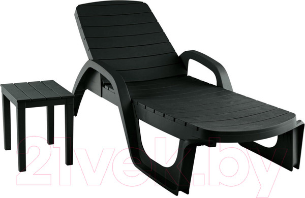 Изображение товара Шезлонг Ellastik Plast Прованс 190x70x32 (темно-зеленый)