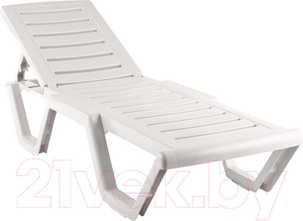 Изображение товара Шезлонг Ellastik Plast Атлант 184x62x33 (белый)