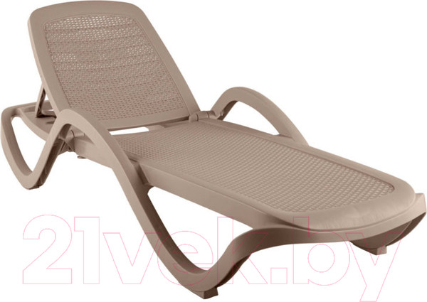 Изображение товара Шезлонг Ellastik Plast Capri Плетеный 194x73x31 (серый)