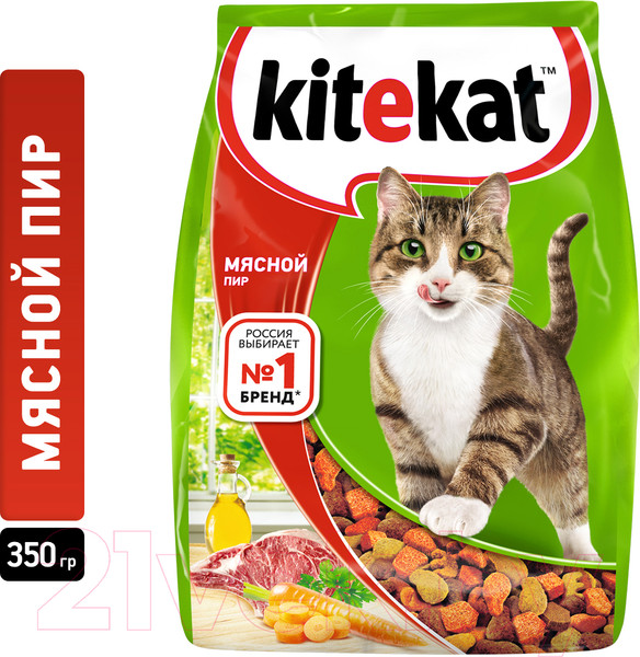 Изображение товара Сухой корм для кошек Kitekat Мясной пир (350г)