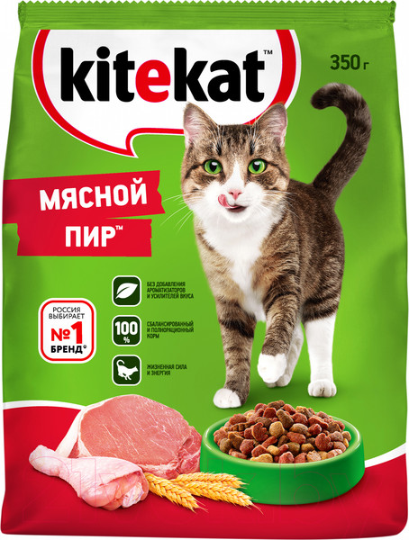 Изображение товара Сухой корм для кошек Kitekat Мясной пир (350г)