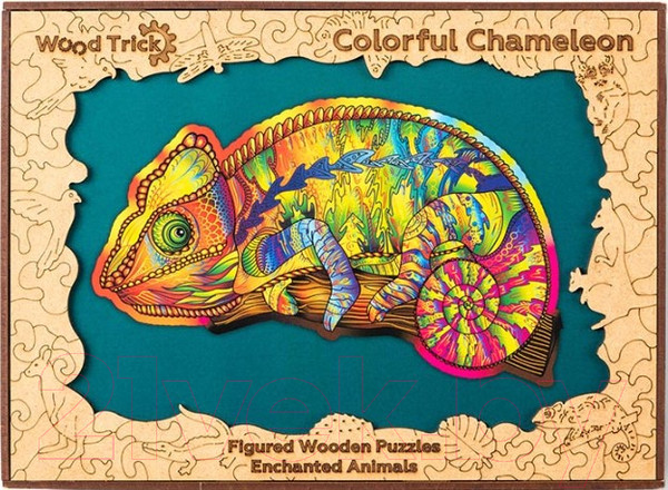 Изображение товара Пазл Wood Trick Красочный Хамелеон / WT-00054