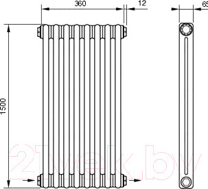 Изображение товара Радиатор стальной Arbonia 2150/8 24 (нижнее подключение, слева-направо)