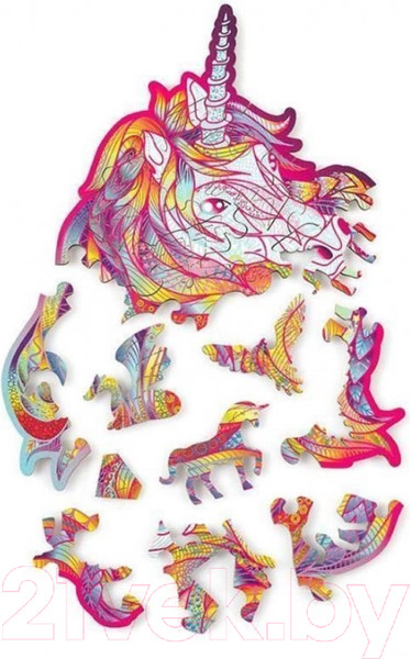 Изображение товара Пазл Wood Trick Единорог. Голубое Пламя / WT-00062