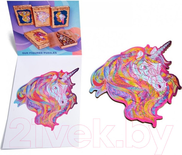 Изображение товара Пазл Wood Trick Единорог. Голубое Пламя / WT-00062