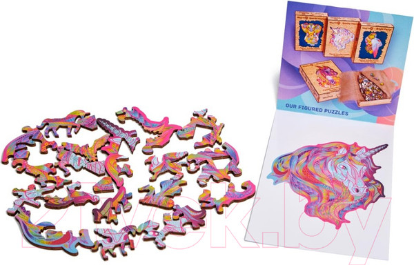 Изображение товара Пазл Wood Trick Единорог. Голубое Пламя / WT-00062