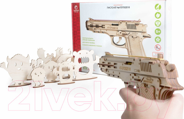 Изображение товара Пистолет игрушечный Lemmo Пистолет-резинкострел с мишенями / 00-64