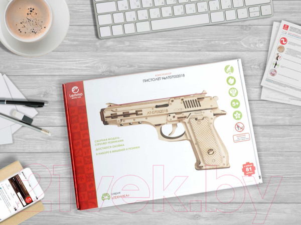 Изображение товара Пистолет игрушечный Lemmo Пистолет-резинкострел с мишенями / 00-64