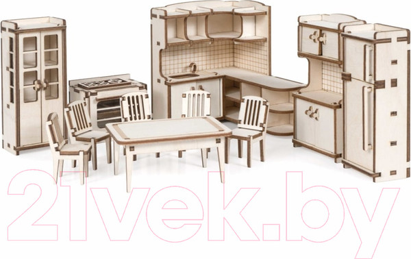 Изображение товара Комплект аксессуаров для кукольного домика Lemmo Кухня для домика Венеция / 00-67