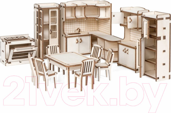 Изображение товара Комплект аксессуаров для кукольного домика Lemmo Кухня для домика Венеция / 00-67