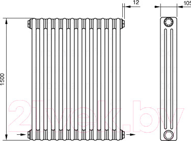 Изображение товара Радиатор стальной Arbonia 3150/12 24 (нижнее подключение, слева-направо)