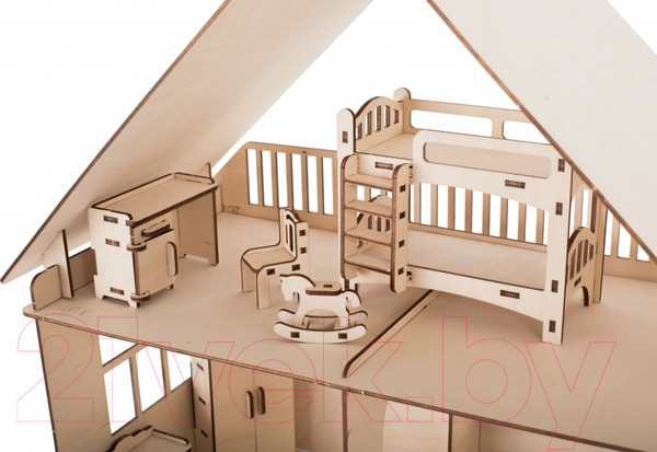 Изображение товара Комплект аксессуаров для кукольного домика ХэппиДом Большой набор кукольной мебели 6в1 / HK-M011