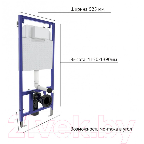 Изображение товара Инсталляция с унитазом подвесным Berges Level Rimless / 043205