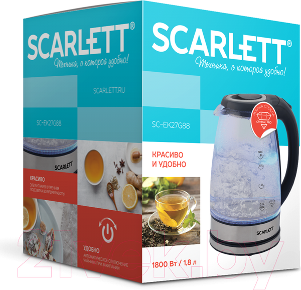 Изображение товара Электрочайник Scarlett SC-EK27G88 (черный)