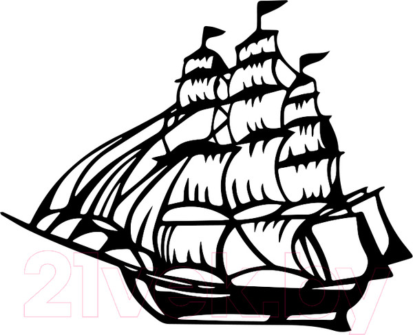 Изображение товара Декор настенный Arthata Корабль 75x60-B / 053-1 (черный)