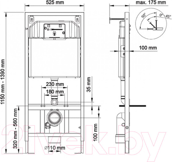 Изображение товара Инсталляция с унитазом подвесным Berges Floe Rimless / 043230