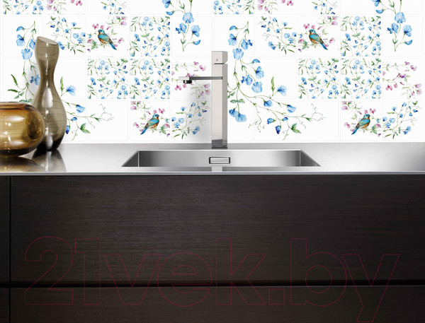 Изображение товара Панель ПВХ Grace Плитка Весенние мотивы (955x480x2мм)