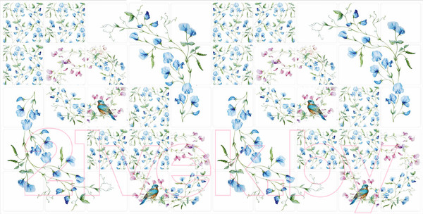 Изображение товара Панель ПВХ Grace Плитка Весенние мотивы (955x480x2мм)