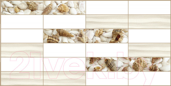 Изображение товара Панель ПВХ Grace Плитка Песчаный берег (955x480x3.5мм)