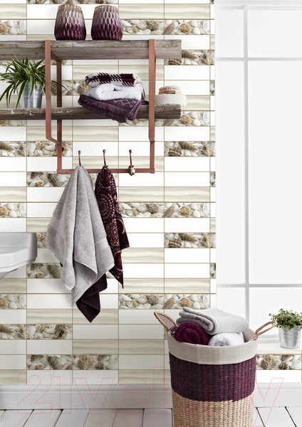 Изображение товара Панель ПВХ Grace Плитка Песчаный берег (955x480x3.5мм)