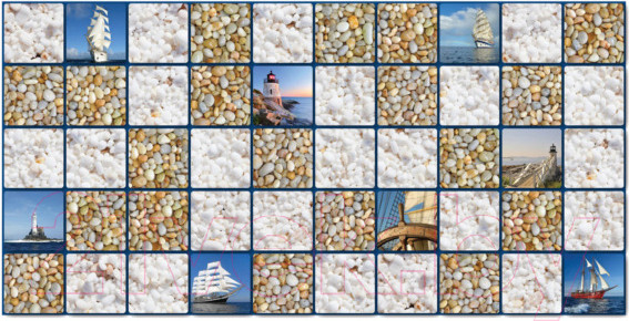 Изображение товара Панель ПВХ Grace Плитка Море (955x480x3.5мм)