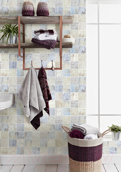 Изображение товара Панель ПВХ Grace Плитка Мрамор голубой (964x484x3.5мм)