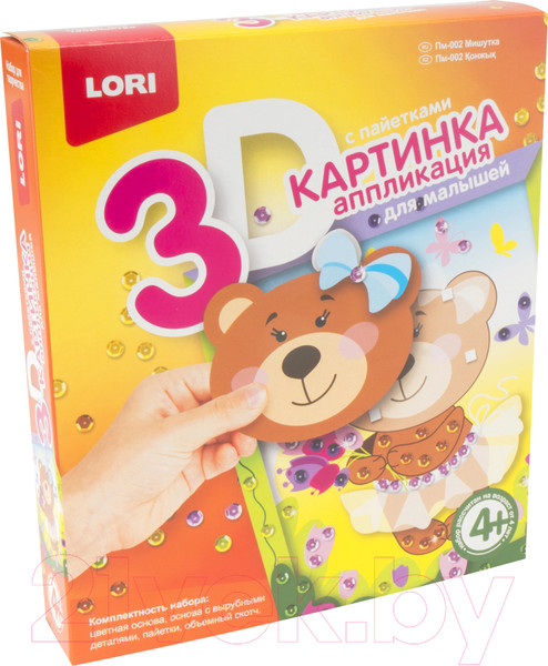 Изображение товара Набор для творчества Lori Картинка 3D. Мишутка / Пм-002