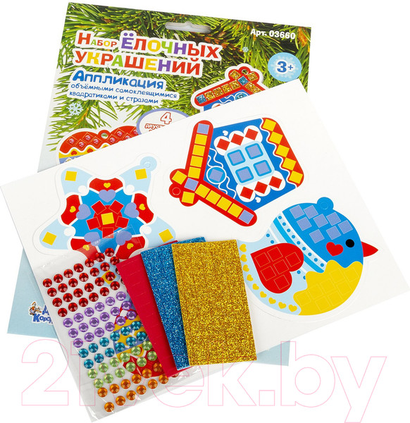 Изображение товара Набор для творчества Десятое королевство Аппликация. Набор елочных украшений / 03660