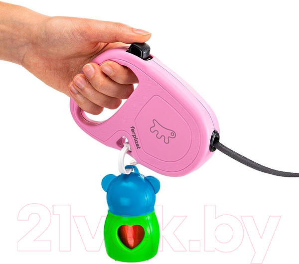 Изображение товара Поводок-рулетка Ferplast Flippy One S / 75092216 (лента, розовый)