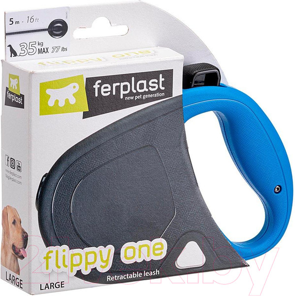 Изображение товара Поводок-рулетка Ferplast Flippy One S / 75092025 (шнур, синий)