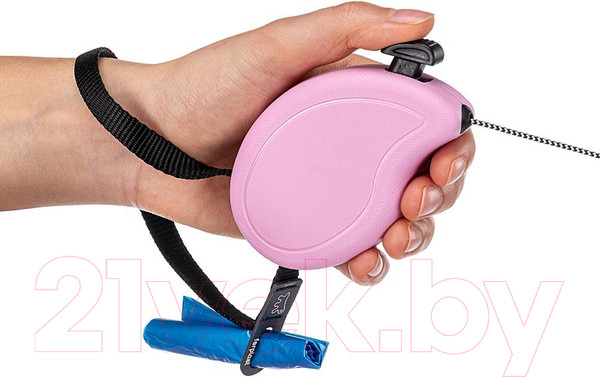 Изображение товара Поводок-рулетка Ferplast Flippy One Mini / 75091016 (шнур, розовый)